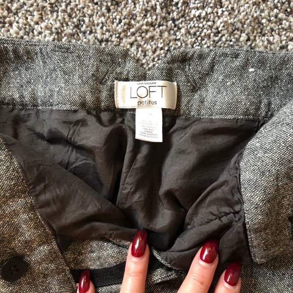 Loft Fashion Pants - Black-and-white tweed wool slacks